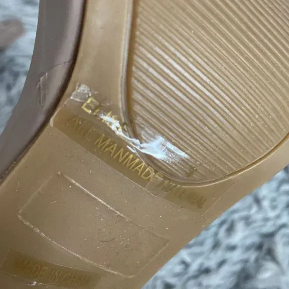 🛍️last call or donating🛍️Lulus Elise sz 8 tan patent sandal heels tan/blush - Picture 7 of 10